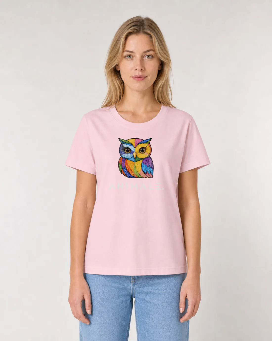 T-shirt Gufo — linea ART (illustrazione + logo AN1MALE.)